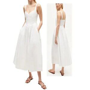 NEW $445 RHODE WHITE LOLITA COTTON SLEEVELESS MIDI DRESS #2 SIZE 2